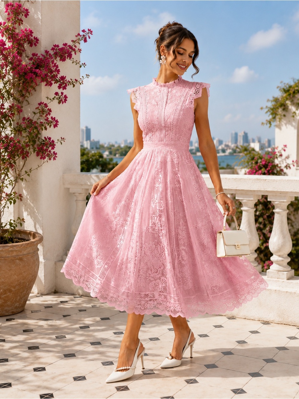 NEW Blush Lace Fairytale Midi Dress